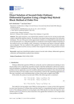 Direct Solution of Second-Order Ordinary Differential Equation