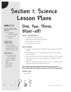 Section 1: Science Lesson Plans