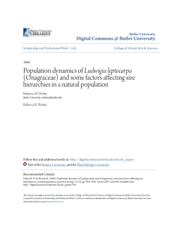 Onagraceae - Digital Commons @ Butler University