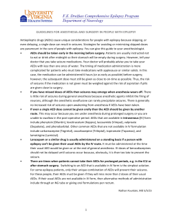 Anesthesia in Epilepsy 2015.05.05