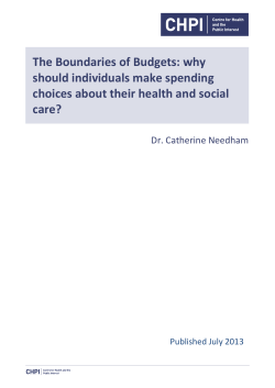 The Boundaries of Budgets - Centre for Health and the Public Interest