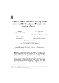 Influence of the microwave heating on the water soluble vitamin and