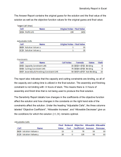 simplex sensitivity
