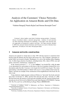 Analysis of the Customers` Choice Networks: An Application on