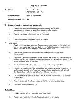 Application Pack for French Teacher