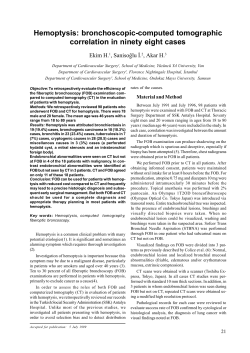 Hemoptysis: bronchoscopic-computed tomographic correlation in