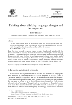 Thinking about thinking: language, thought and introspection