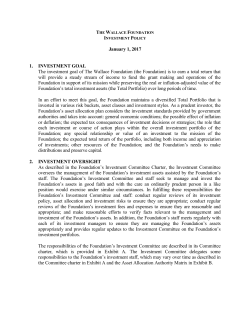 The Wallace Foundation Investment Policy