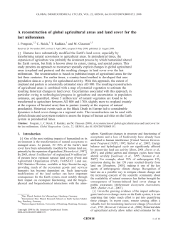 A reconstruction of global agricultural areas and land cover for the