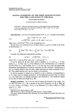 RADIAL SYMMETRY OF THE FIRST EIGENFUNCTION FOR THE p