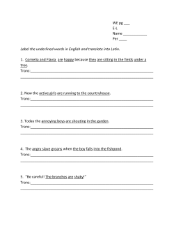 Label the underlined words in English and translate into Latin. 1