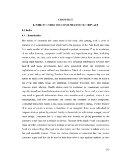 CHAPTER IV LIABILITY UNDER THE CONSUMER PROTECTION