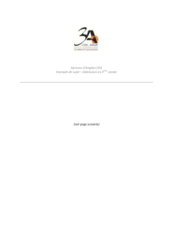 Epreuve d`Anglais (1h) Exemple de sujet &ndash; Admission en