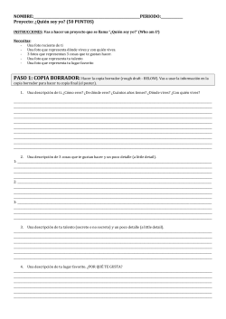 NOMBRE: :______ Proyecto: ¿Quién soy yo? (50 PUNTO