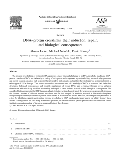 DNA&ndash;protein crosslinks: their induction, repair, and
