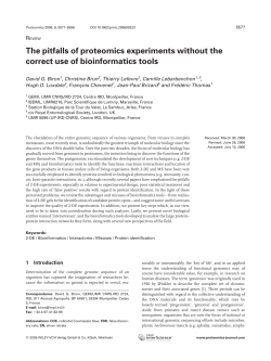 The pitfalls of proteomics experiments without the - MiVEGEC