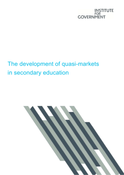 The Development of Quasi-Markets in Education final