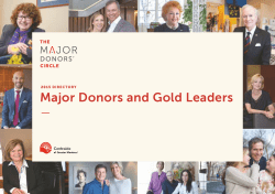 2015 Major Donors and Gold Leaders Directory