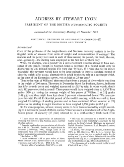 Proceedings and Exhibitions - British Numismatic Society