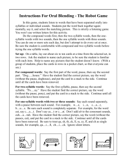 (oral blending) and Sound Game