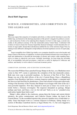 David Roth Singerman SCIENCE, COMMODITIES, AND