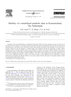 Mobility of a remobilised parabolic dune in Kennemerland, The