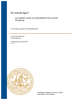 En svensk tiger - Lund University Publications