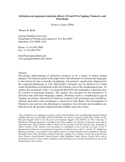Infixation and segmental constraint effects
