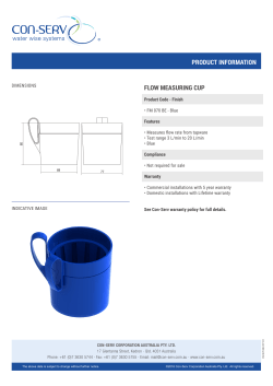 flow measuring cup product information - Con-Serv