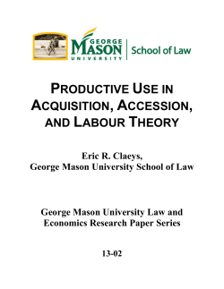 productive use in acquisition, accession, and labour theory