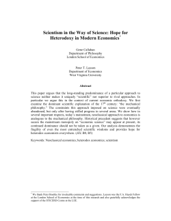 Scientism in the Way of Science: Hope for Heterodoxy in Modern