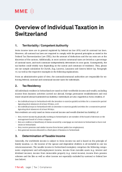 Overview of Individual Taxation in Switzerland