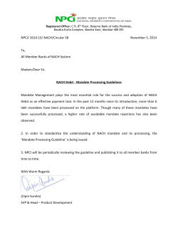 Mandate Processing Guidelines