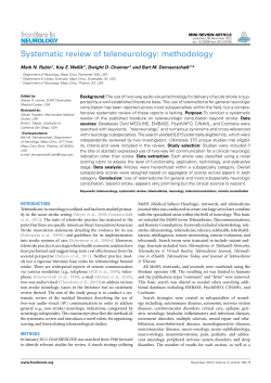 Systematic review of teleneurology: methodology