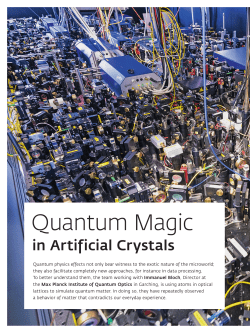 Quantum Magic in Artificial Crystals - Max-Planck