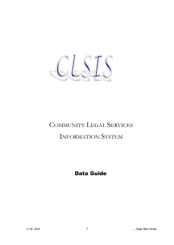 CLSIS Data Guide - Attorney