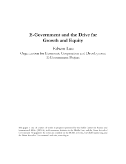 E-Government and the Drive for Growth and Equity Edwin Lau