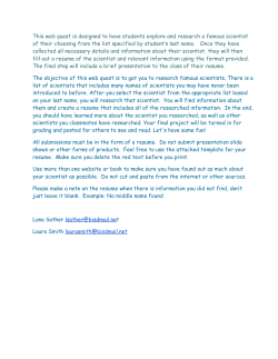 2014 Summer Assignment for 6th Grade Pre-AP