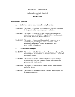 Fourth Grade - Jackson Area Catholic Schools