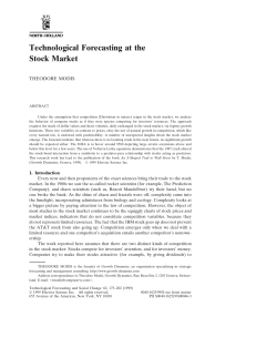 Technological Forecasting at the Stock Market