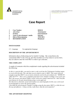 Case Report - Advertising Standards Bureau