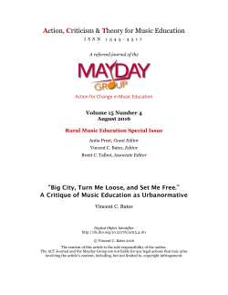 Action, Criticism and Theory for Music Education