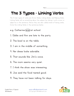 The 3 Types - Linking Verbs