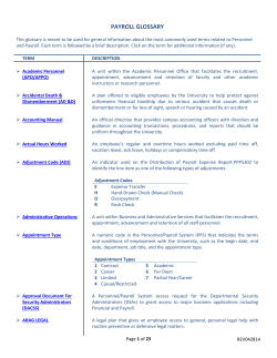 payroll glossary - UC Merced Central Payroll Services!
