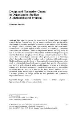 Design and Normative Claims in Organization Studies