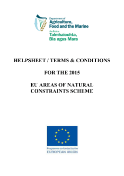 Areas of Natural Constraint 2015, Terms and Conditions