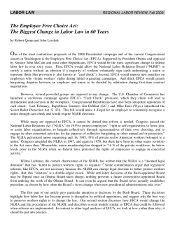 The Employee Free Choice Act: The Biggest