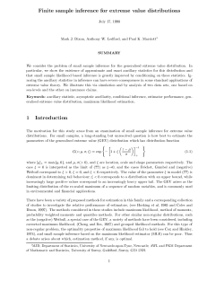 Finite sample inference for extreme value distributions 1 Introduction ,