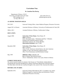 Curriculum Vitae - University of Northwestern