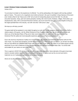 1 D-DAY PRODUCTIONS SCENARIO EVENTS